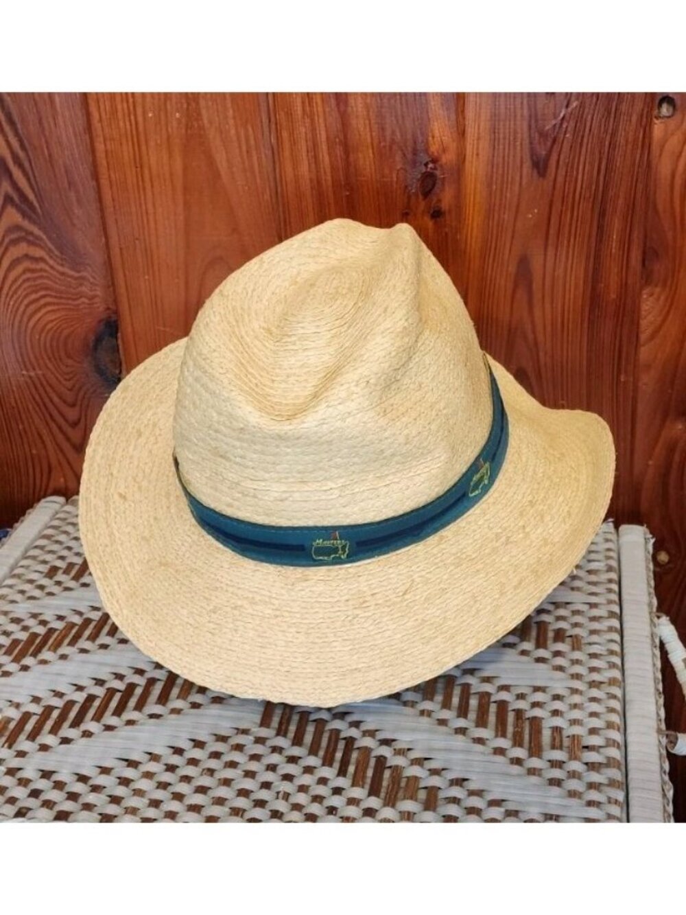 Vintage MASTERS GOLF Tournament STRAW HAT MENS AUGUSTA NATIONAL Made In USA L/XL - Picture 4 of 12